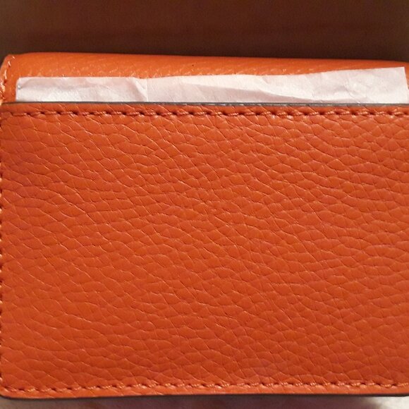 Michael Kors Carson Small Pebbled Leather Wallet color Red clay - Picture 4 of 7